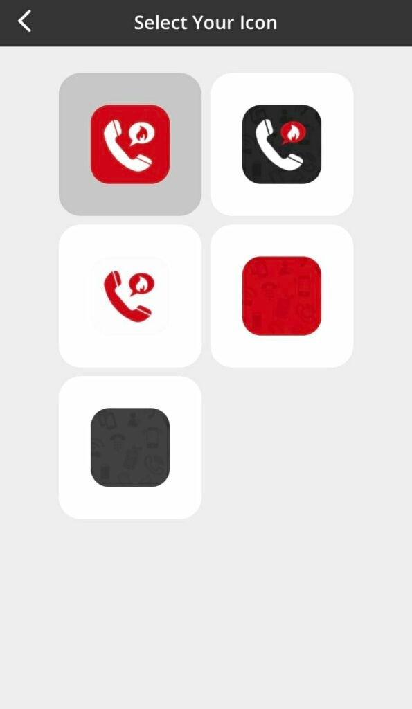 Screenshot of the Dialappify App, setting up your custom app icon 